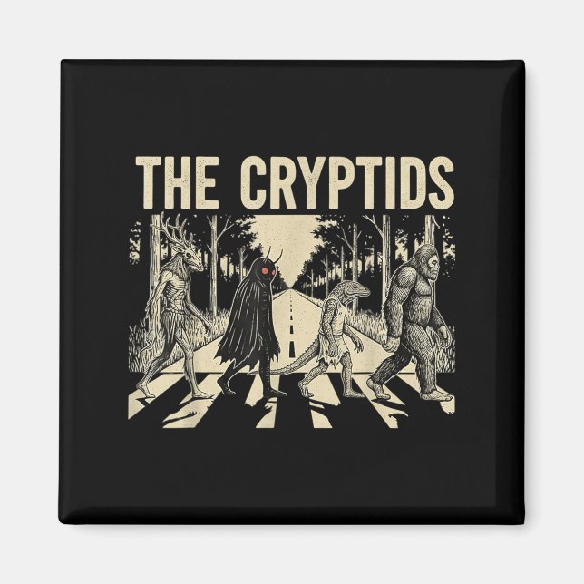 The Cryptids Funny Bigfoot Mothman Monster Magnet (Front)