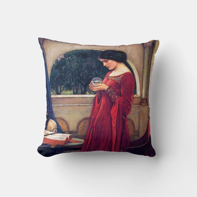 The Crystal Ball, John William Waterhouse Cushion (Front)