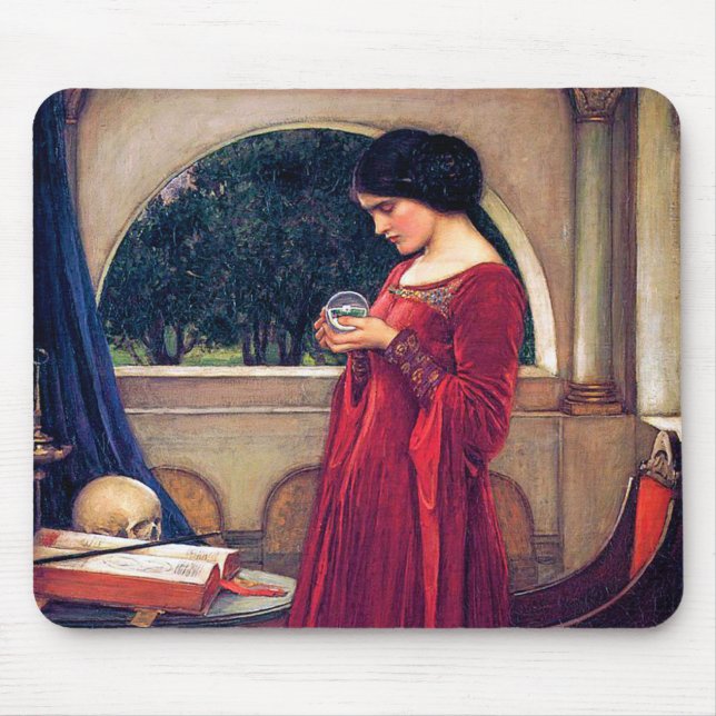 The Crystal Ball, John William Waterhouse Mouse Mat (Front)