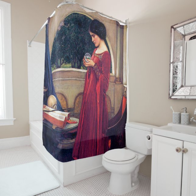 The Crystal Ball, John William Waterhouse Shower Curtain (In Situ)