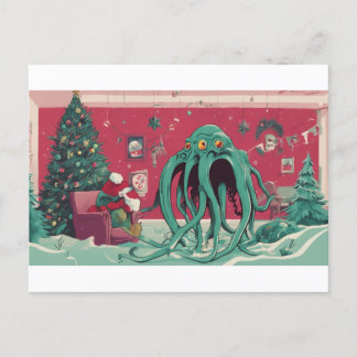 The Cthulhu Spirits of Christmas Holiday Postcard
