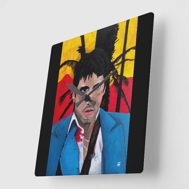 The Cuban Painting by Alfred Fox Square Wall Clock (Angle)
