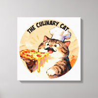 The Culinary Cat with Pizza Cat Chef Holding Pizza