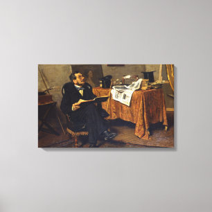 The Cultured Lover of Art (by Giovanni Boldini) Canvas Print