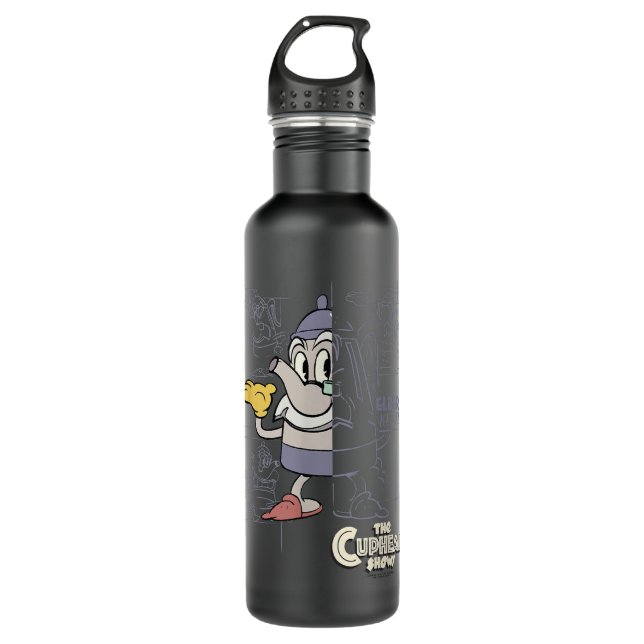 The Cuphead Show Elder Kettle Blueprint Poster  710 Ml Water Bottle (Front)