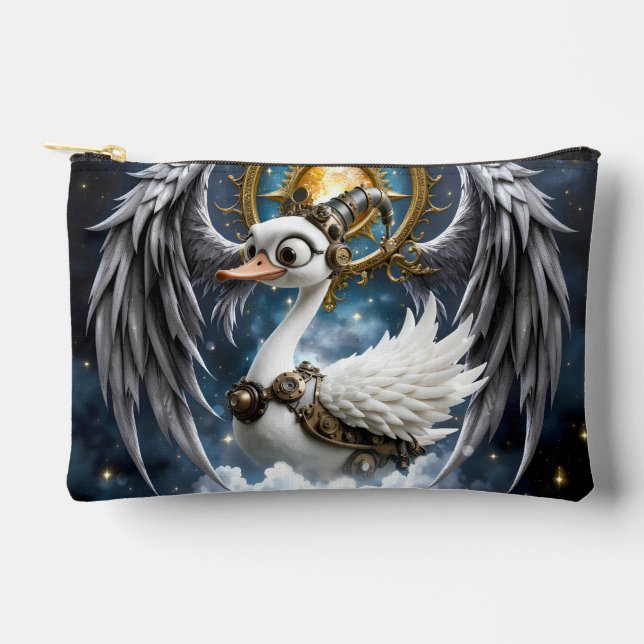 The Curious Clockwork Swan. Accessory Pouch (Front)