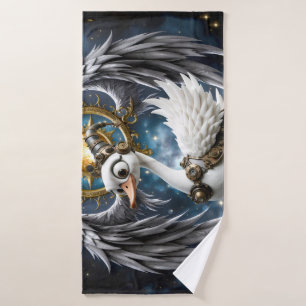 The Curious Clockwork Swan. Bath Towel Set