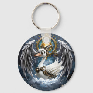 The Curious Clockwork Swan. Key Ring