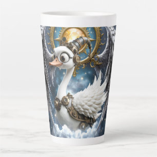 The Curious Clockwork Swan. Latte Mug