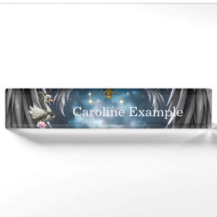 The Curious Clockwork Swan. Nameplate