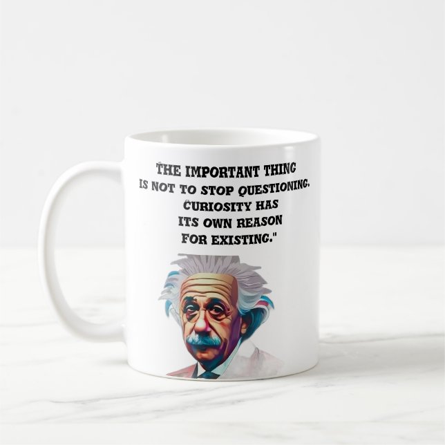 The Curious Mind Mug EinsteinQuotesMug (Left)