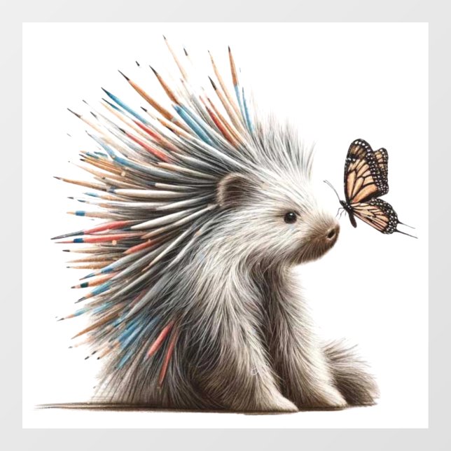 "The Curious Prickler" Watercolor Porcupine Decal (Sheet)