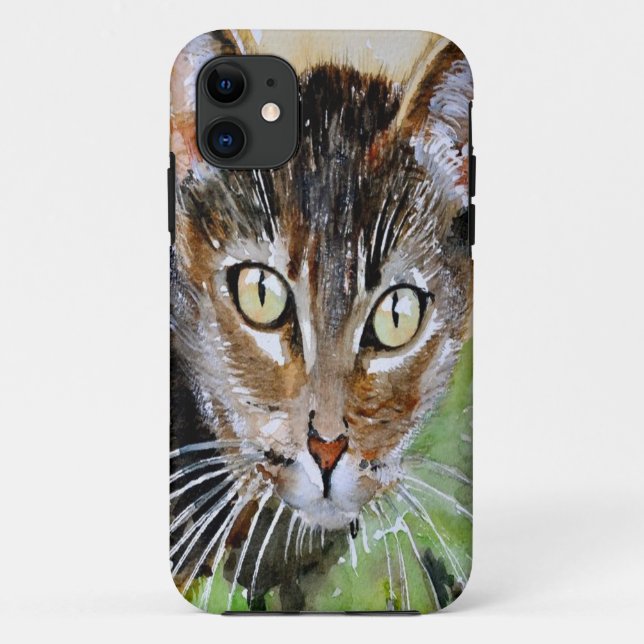 The Curious Tabby Cat Acrylic Painting Case-Mate iPhone Case (Back)