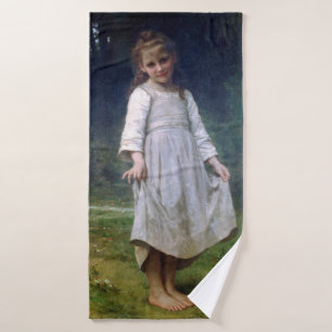 The Curtsey, Bouguereau Bath Towel