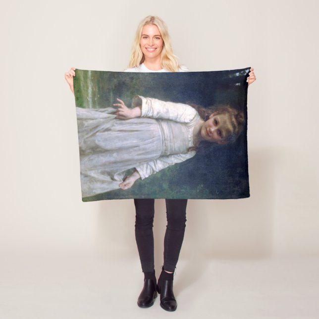 The Curtsey, Bouguereau Fleece Blanket (In Situ)