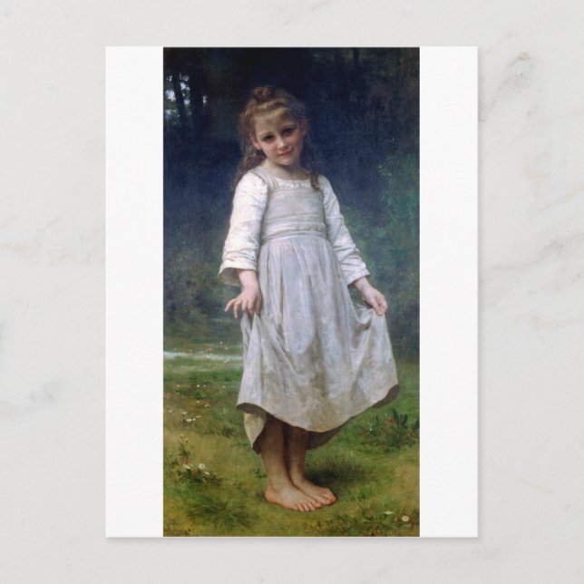The Curtsey, Bouguereau Postcard (Front)