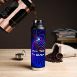 The Curvature of Space Water Bottle<br><div class="desc">Science tells us that space is curved. And so it is. A multi-colour fractal image of concentric loops superimposed on a starry background. Customise by adding your own text.</div>