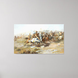 The Custer Fight Battle Charles Marion Russell Canvas Print