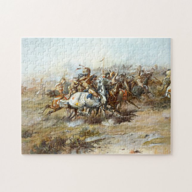 The Custer Fight Battle of Little Bighorn Russell  Jigsaw Puzzle (Horizontal)