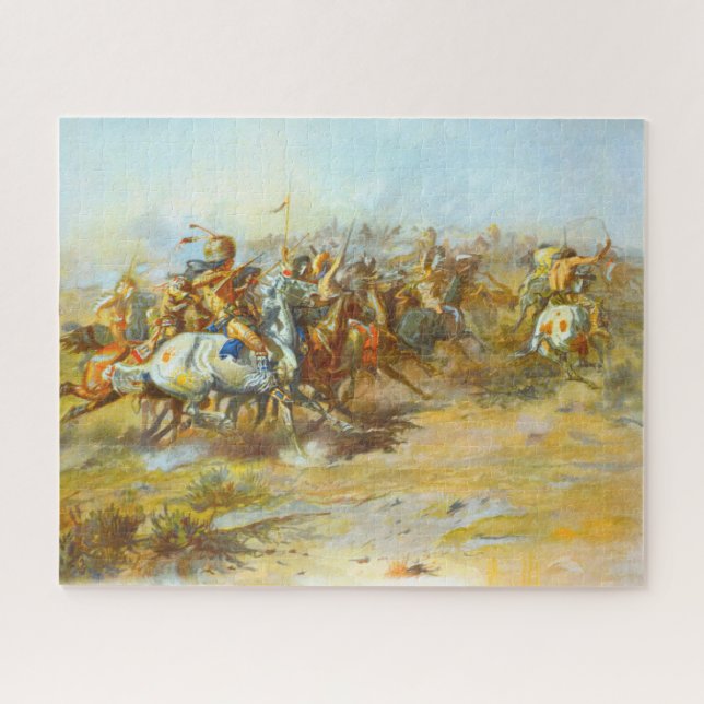 The Custer Fight Charles Marion Russell 1903 Jigsaw Puzzle (Horizontal)
