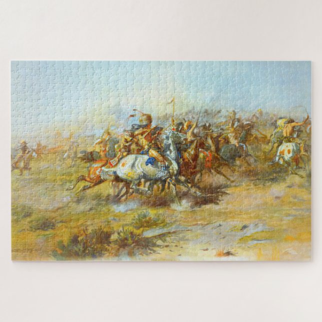 The Custer Fight Charles Marion Russell 1903 Jigsaw Puzzle (Horizontal)