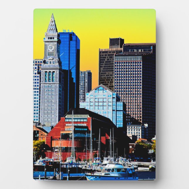 The Custom House Boston USA Poster Card Magnet Plaque (Front)