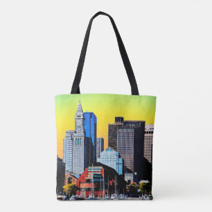 The Custom House Boston USA Poster Card Magnet Tote Bag
