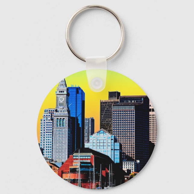 The Custom House Boston USA Poster Key Ring (Front)