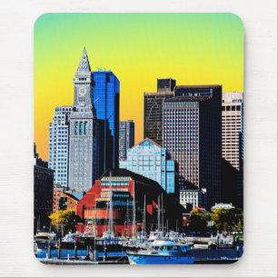 The Custom House Boston USA Poster Mouse Mat