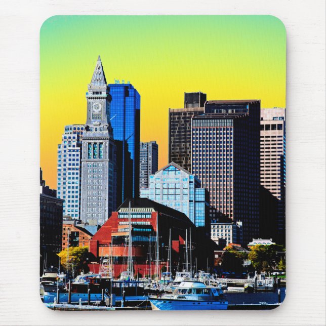 The Custom House Boston USA Poster Mouse Mat (Front)