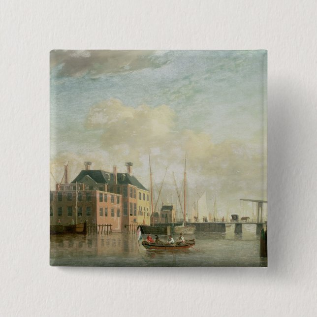 The Customs House, Amsterdam 15 Cm Square Badge (Front)