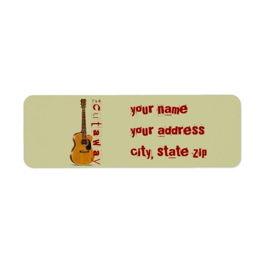 The Cutaway Acoustic Guitar Return Address Label