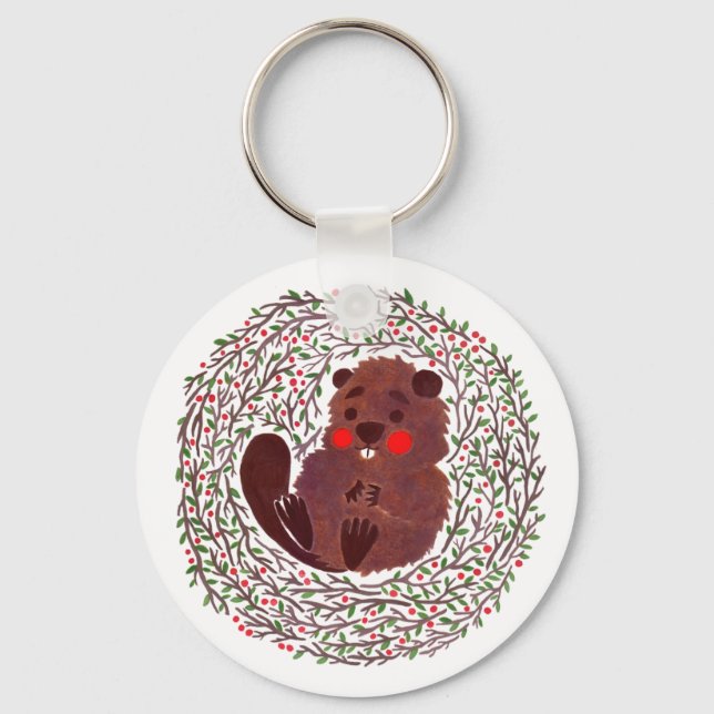 The Cute Baby Beaver Key Ring (Front)