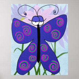 The Cute Butterfly With An Attitude Painting Poster