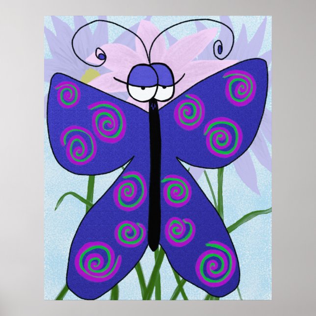 The Cute Butterfly With An Attitude Painting Poster (Front)