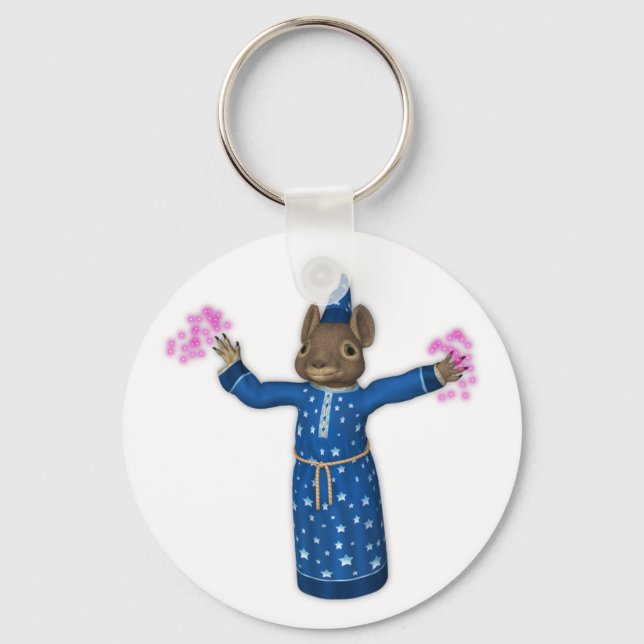 The Cute Cartoon Wizard Mouse Key Ring (Front)