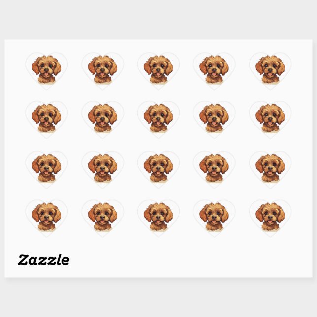 The cute Cavapoo Dog for stickres! Heart Sticker (Sheet)