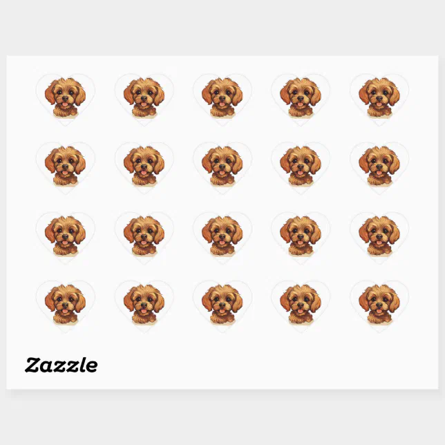 The cute Cavapoo Dog for stickres! Heart Sticker | Zazzle