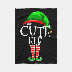 The Cute Elf Group Matching Family Christmas  Fleece Blanket