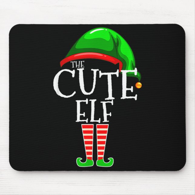 The Cute Elf Group Matching Family Christmas  Mouse Mat (Front)