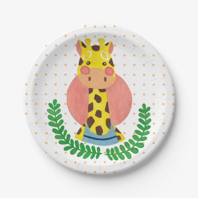 The Cute Giraffe Paper Plate (Front)