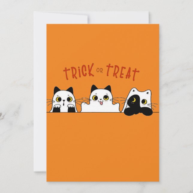 the cute halloween kittens  thank you card (Front)