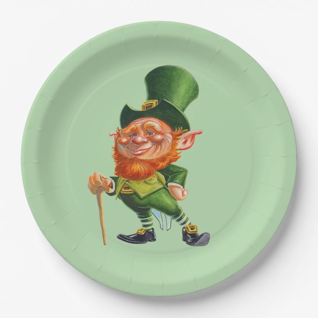 THE CUTE LEPRECHAUN  PAPER PLATE (Front)