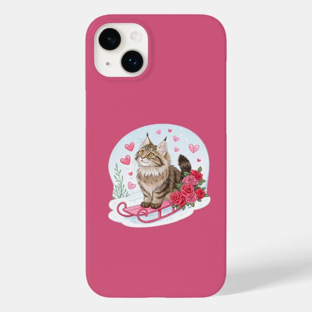 The cute Maine coon cat in my Ski  Case-Mate iPhone Case (Back)