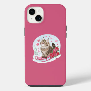 The cute Maine coon cat in my Ski iPhone 14 Plus Case