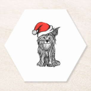 The Cute Puppy In A New Year Hat   Paper Coaster