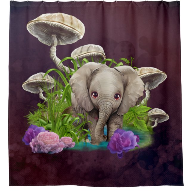 The Cutest Baby Elephant   Shower Curtain (Front)