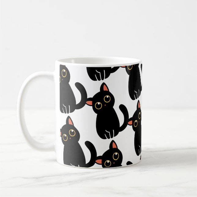 The Cutest Black Cat Mug Gift For Cat Lovers (Left)