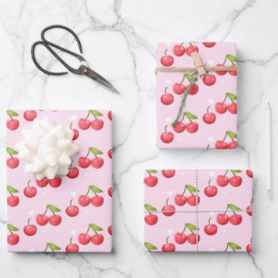 The Cutest Cherry Birthday Wrapping Paper Sheet