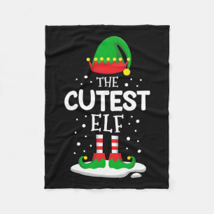 The Cutest Elf Christmas Family Matching Outfit Xm Fleece Blanket